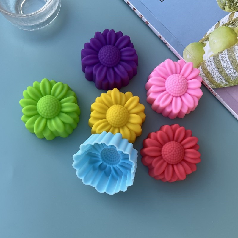 Soap Making Handmade - 6個セット ノンスティック 花柄 シリコンモールド チョコレート プリン
