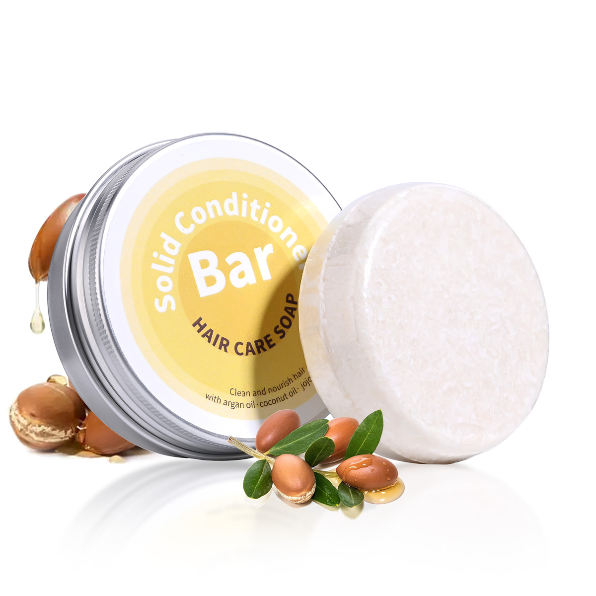 Essential Oil Soap - 植物性エッセンシャルオイル配合ヘアコンディショナーソープ、アルガンオイル、ココナッツオイル、ホホバオイルを豊富に含むディープヘアケアソープ、シャンプーソープと併用可能