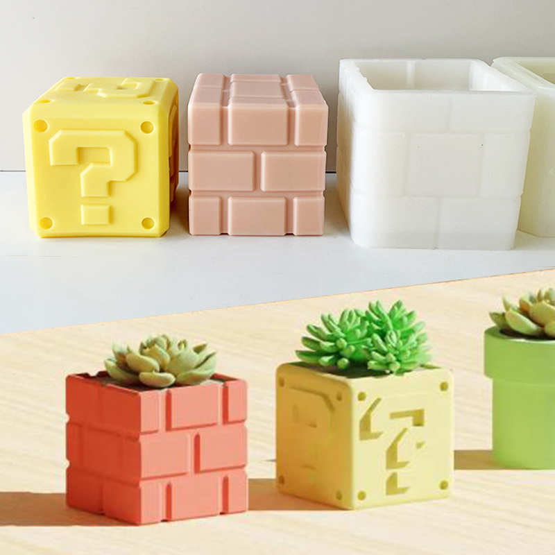 Soap Making Questions - 大疑問符キャンドルシリコーン金型 DIY クリエイティブ幾何学的正方形ルービックキューブ工芸品樹脂石膏石鹸作り用品