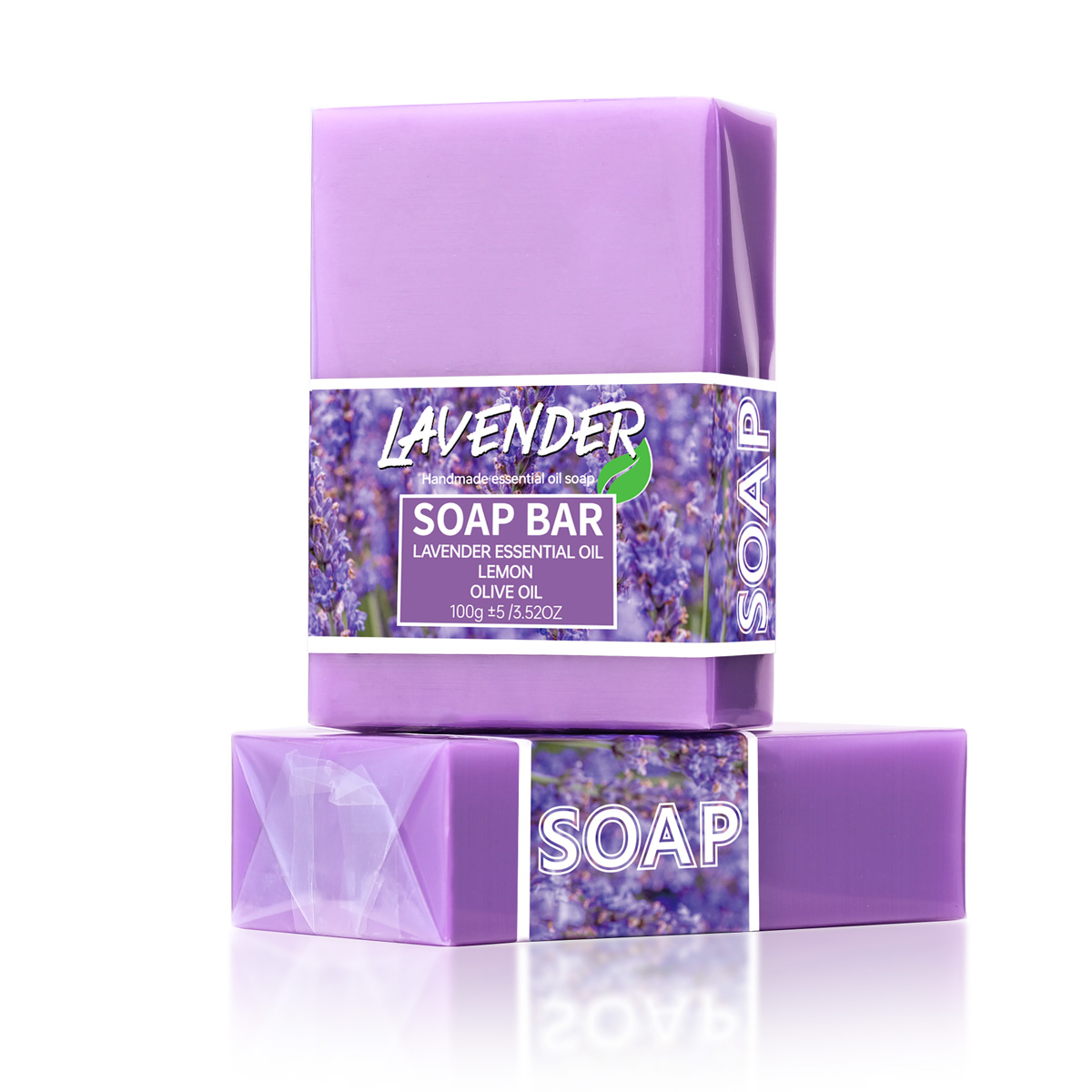 100 グラムラベンダーオイル手作りグリセリン石鹸バーボディ - Essential Oil Soap のレビューと価格