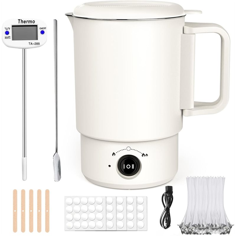 A47U 電気ワックス溶解ポットキット 温度計付き 800M - Soap Making Pot のレビューと価格