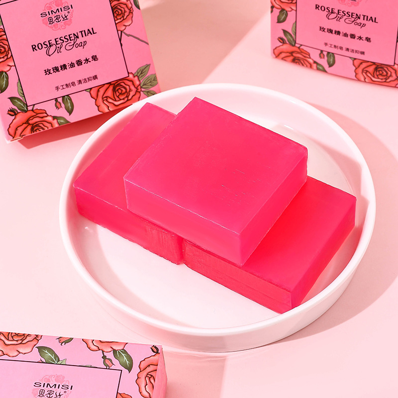ローズエッセンシャルオイル石鹸、洗顔、入浴、ハンドソープ、香 - Essential Oil Soap のレビューと価格