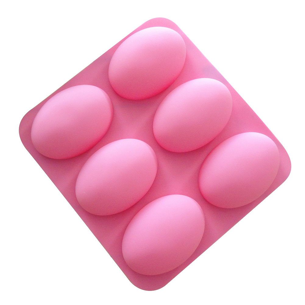多機能楕円形シリコン石鹸型、6つの空洞、ケーキベーキングパン - Soap Making Easy のレビューと価格