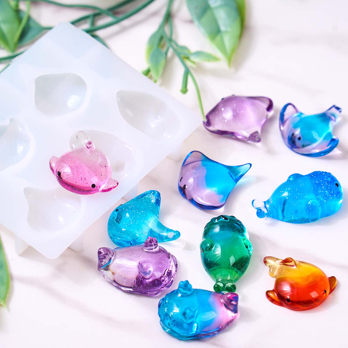 3Dヒーリング可愛いマンタ鯨シリコンモールドDIYキーホルダ - Soap Making Handmade のレビューと価格