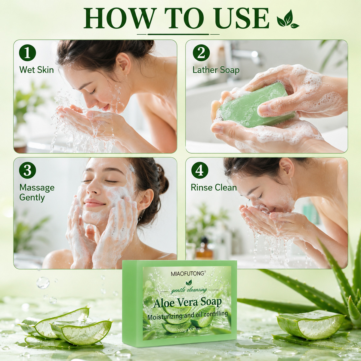 4 in 1 アロエベラ手作りエッセンシャルオイルソープ 保 - Essential Oil Soap のレビューと価格
