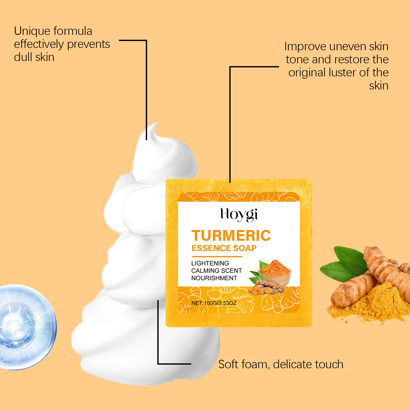 ターメリックスキンケアセットボディソープ抗ニキビダークスポッ - Essential Oil Soap のレビューと価格